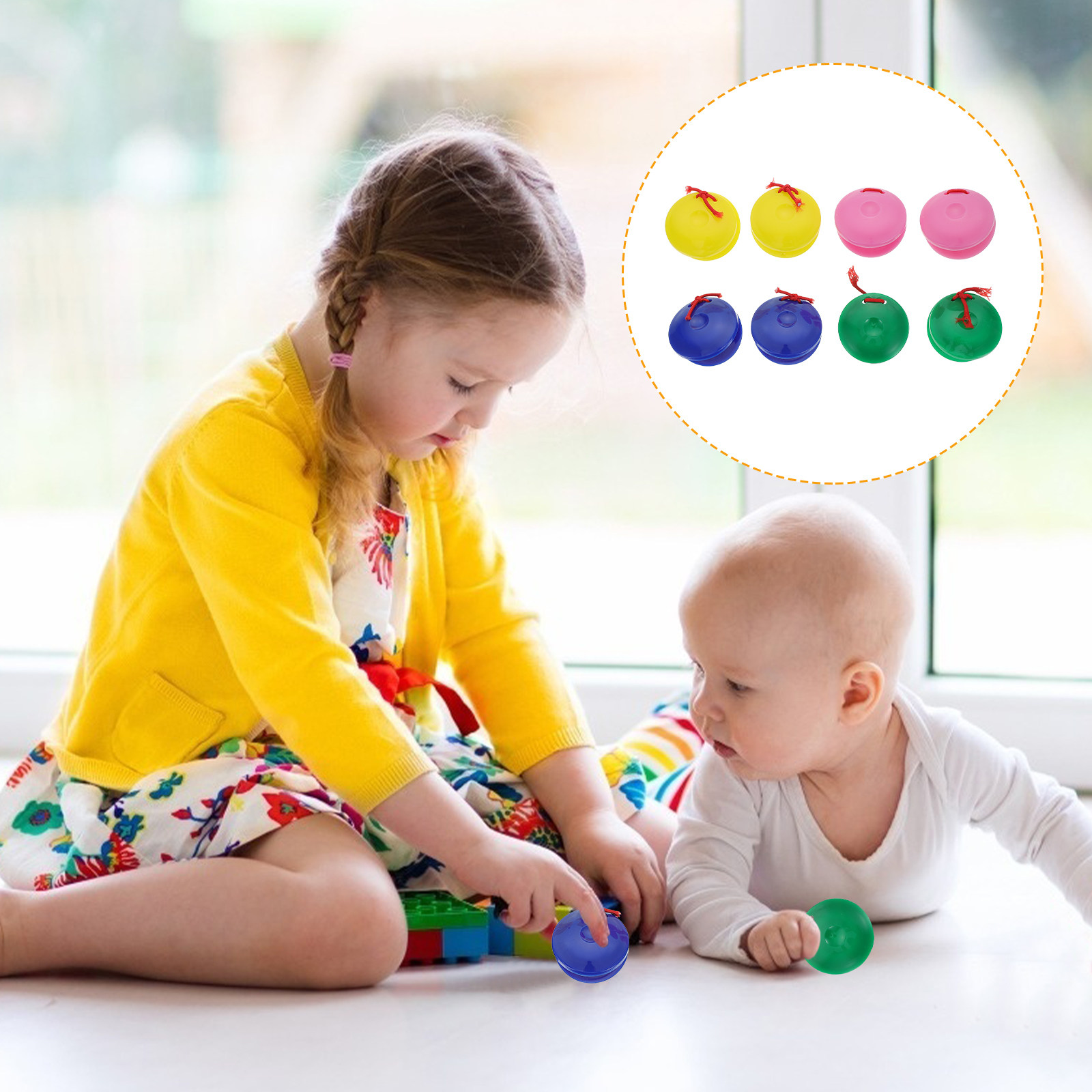 Kids Education Help - 8Pcs Creative Kids Castanet Instruments Finger