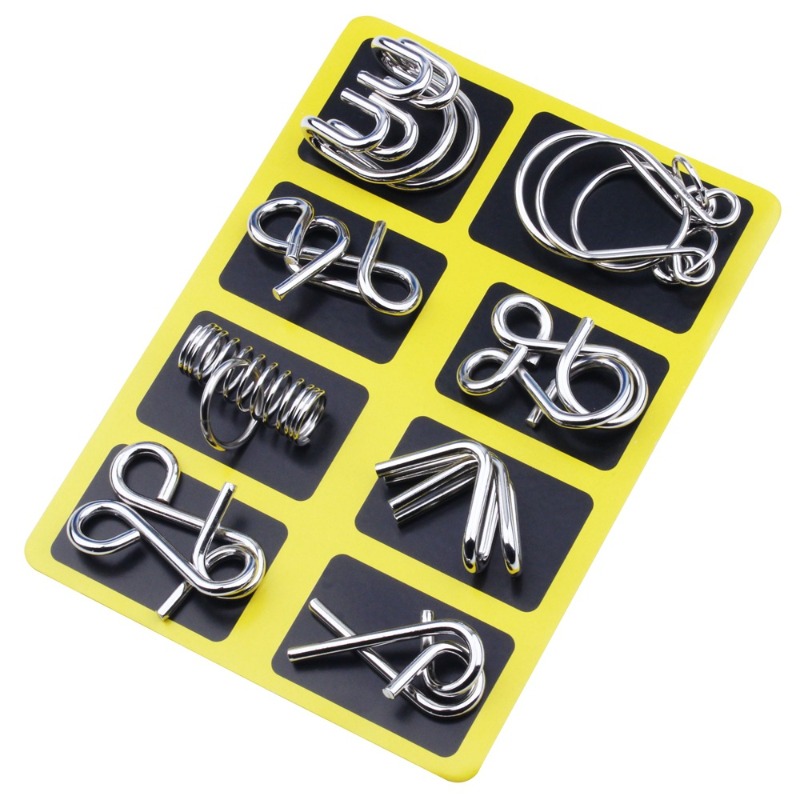 8 Pieces Metal Puzzle Set Clas - Game Educational For Kids Free recension och pris