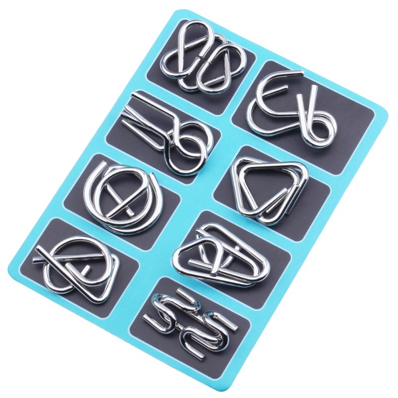 8 Pieces Metal Puzzle Set Clas - Game Educational For Kids Free recension och pris