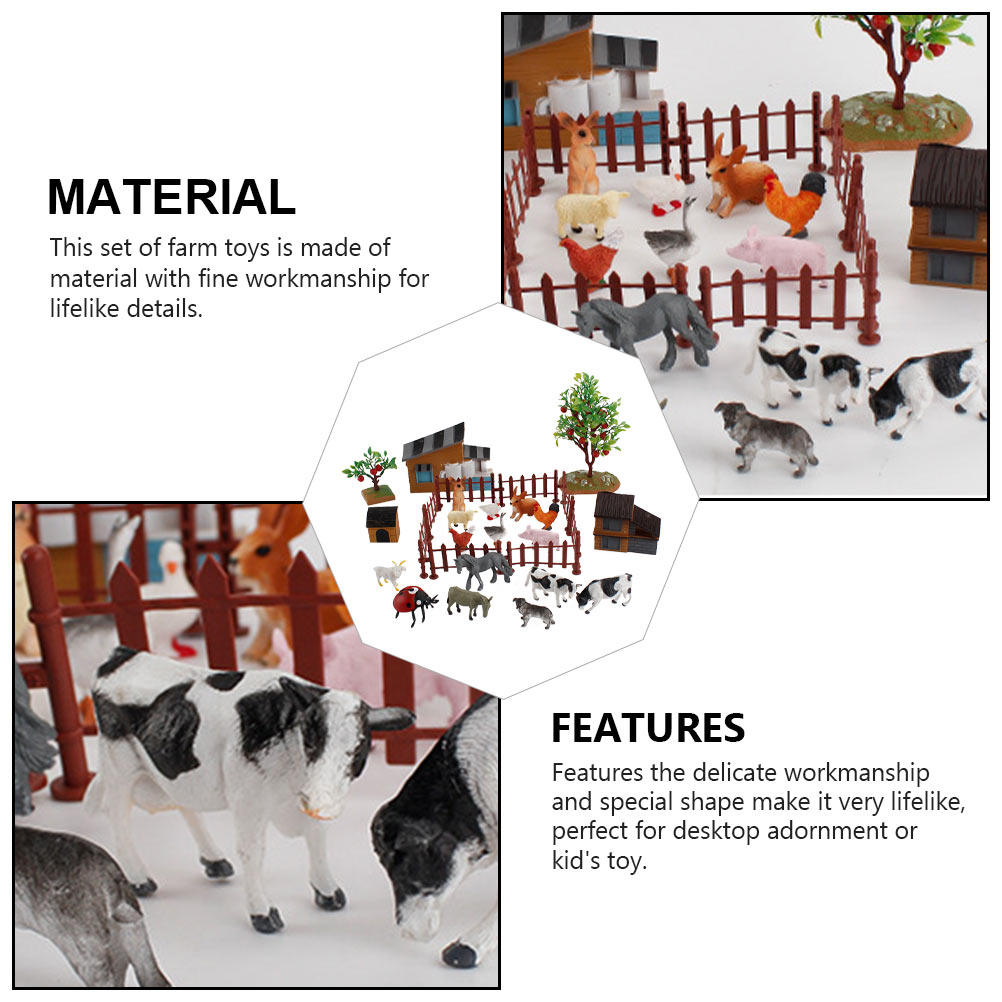 1Set Mini Farm Animal Set Real - Kid Education recension och pris