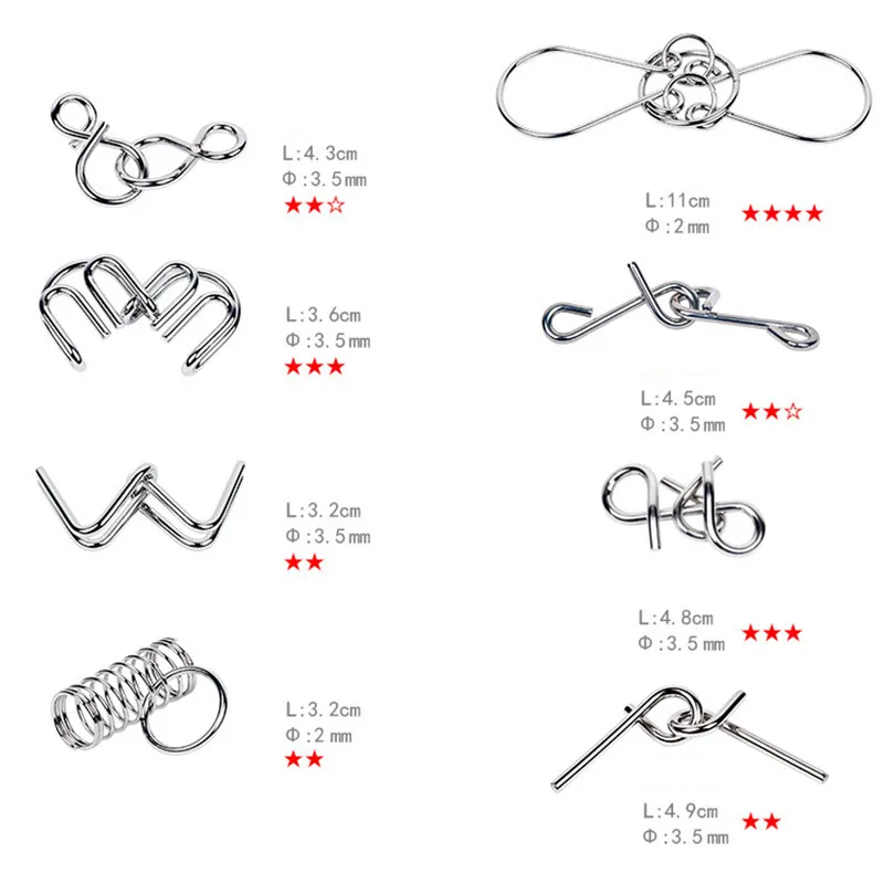 8PCS/Set Metal Montessori Wire - Game Educational For Kids Free recension och pris