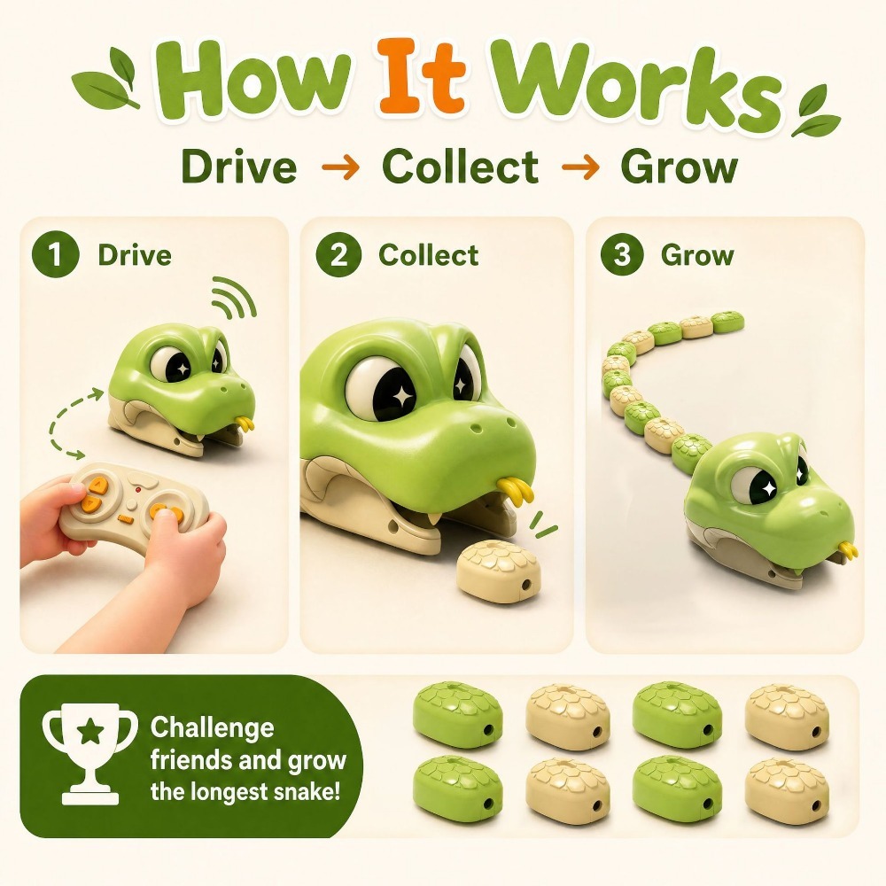Remote Controlled Greedy Snake - Kids Education Things recension och pris